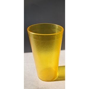 Vintage Texan Amber Plastic Glasses Cup - 12 oz model 312